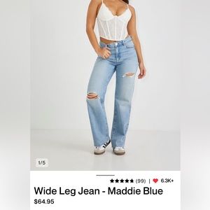 Maddie Blue Wide Leg Jean - Short, Size 3